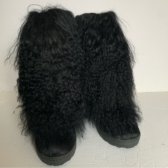 Bearpaw Boetis II Black Real Fur Winter Boots Women’s 7 New In Box - Picture 3 of 14